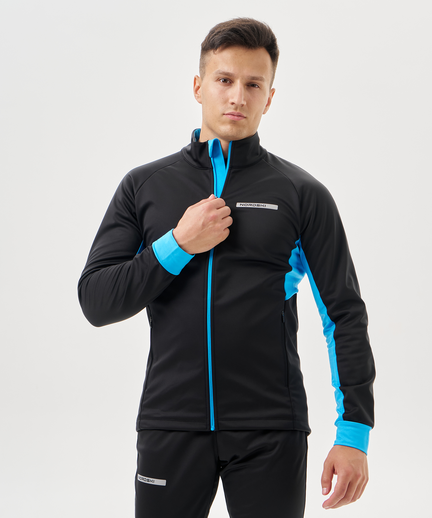 Тренировочная куртка Nordski Core Black/Light Blue